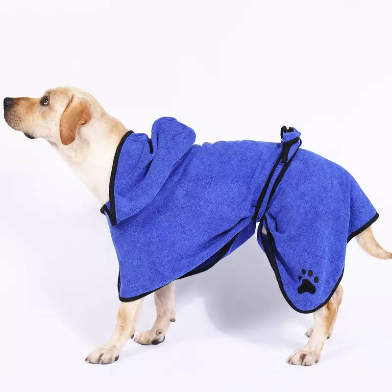 Stylish Microfibre Dog Robe in Cool Blue | K9 Escapade