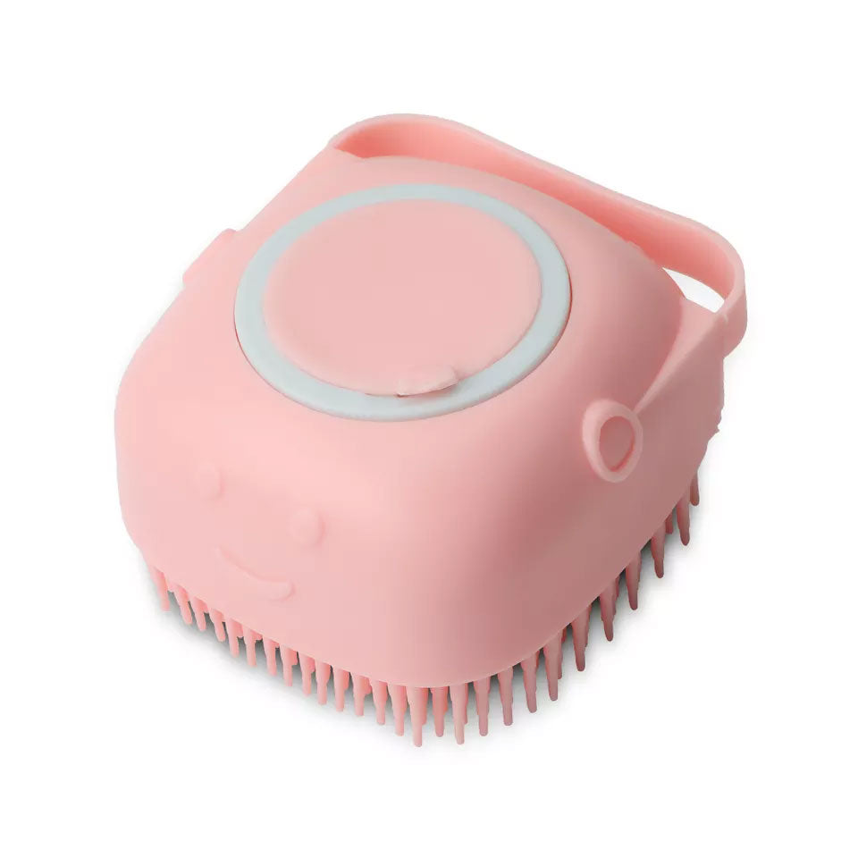 Pink Soap Dispenser Dog Washing Brush